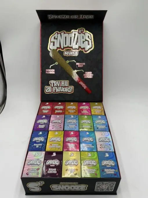 SNOOZIES Pre Rolls, covering flavours, design, quality, key features, user considerations and practical storage tips, secure delivery.